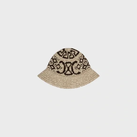 CELINE CLOCHE HAT IN TRIOMPHE FAIR ISLE WOOL AUTHENTIC CELINE CLOCHE HAT IN TRIOMPHE FAIR ISLE WOOL AUTHENTIC main image 2